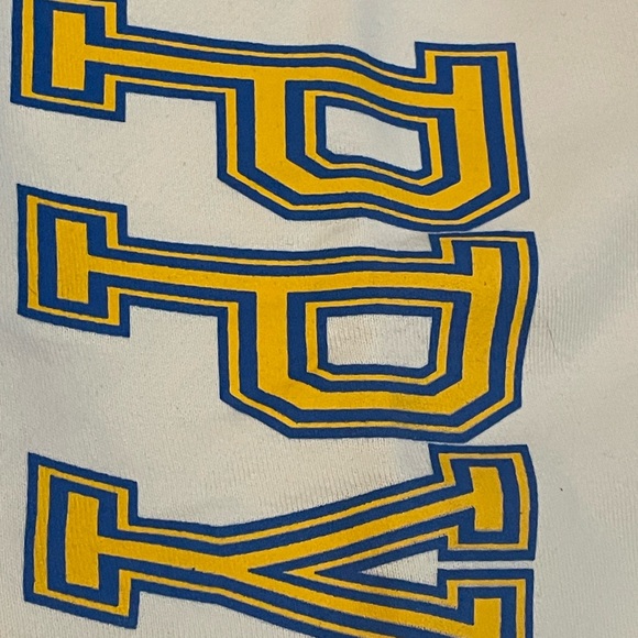 Madhappy Extra Large XL Beige French Terry Embroidered Logo Printed yellow blue - Picture 6 of 13